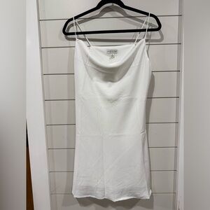 She + Sky Elegant White Spaghetti Strap Dress